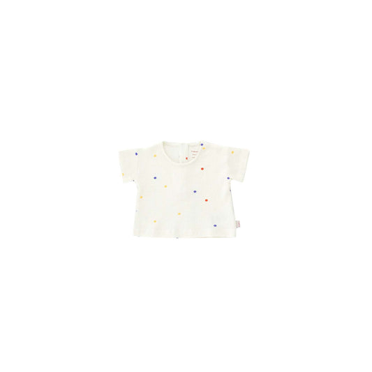 Baby Girls White Dots Cotton T-Shirt