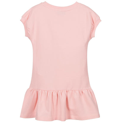 Girls Pink Logo Cotton Dress