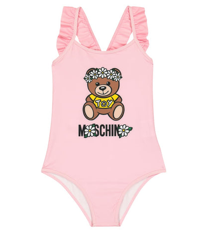 Girls Rose Print Swimsuit