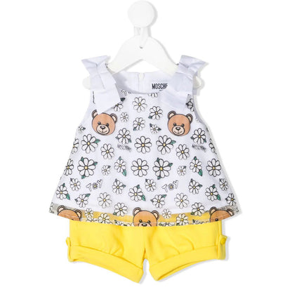 Baby Girls White T-Shirt & Shorts Set