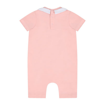 女婴粉色棉连体衣