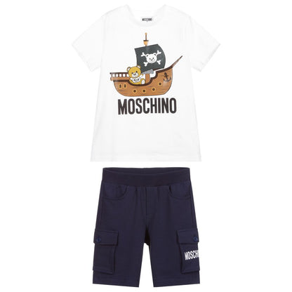 Baby Boys White Cotton Suit