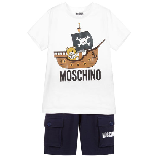 Baby Boys White Cotton Suit