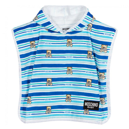 儿童蓝色条纹棉浴袍