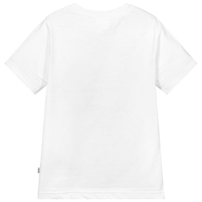 男童白色印花棉T恤