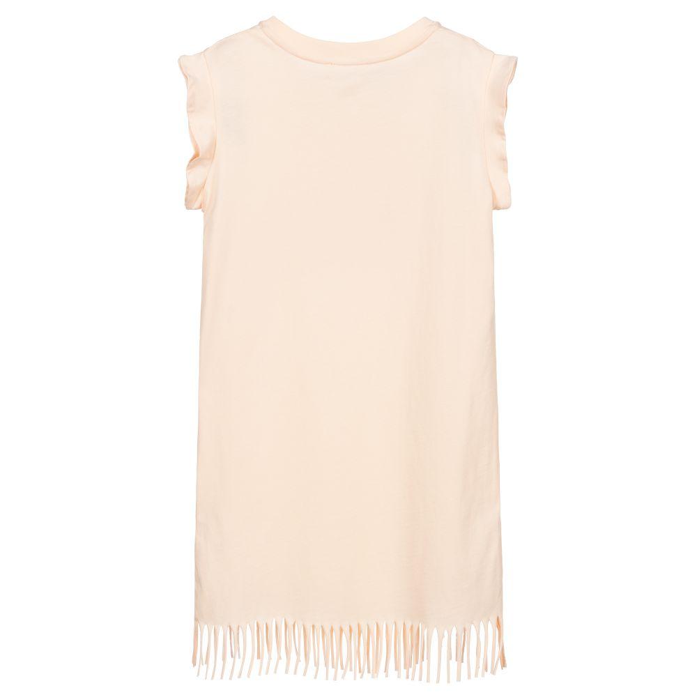 Girls Pink Logo Cotton Dress