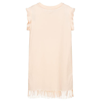 Girls Pink Logo Cotton Dress