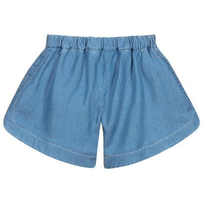 Girls Blue Chambray Shorts
