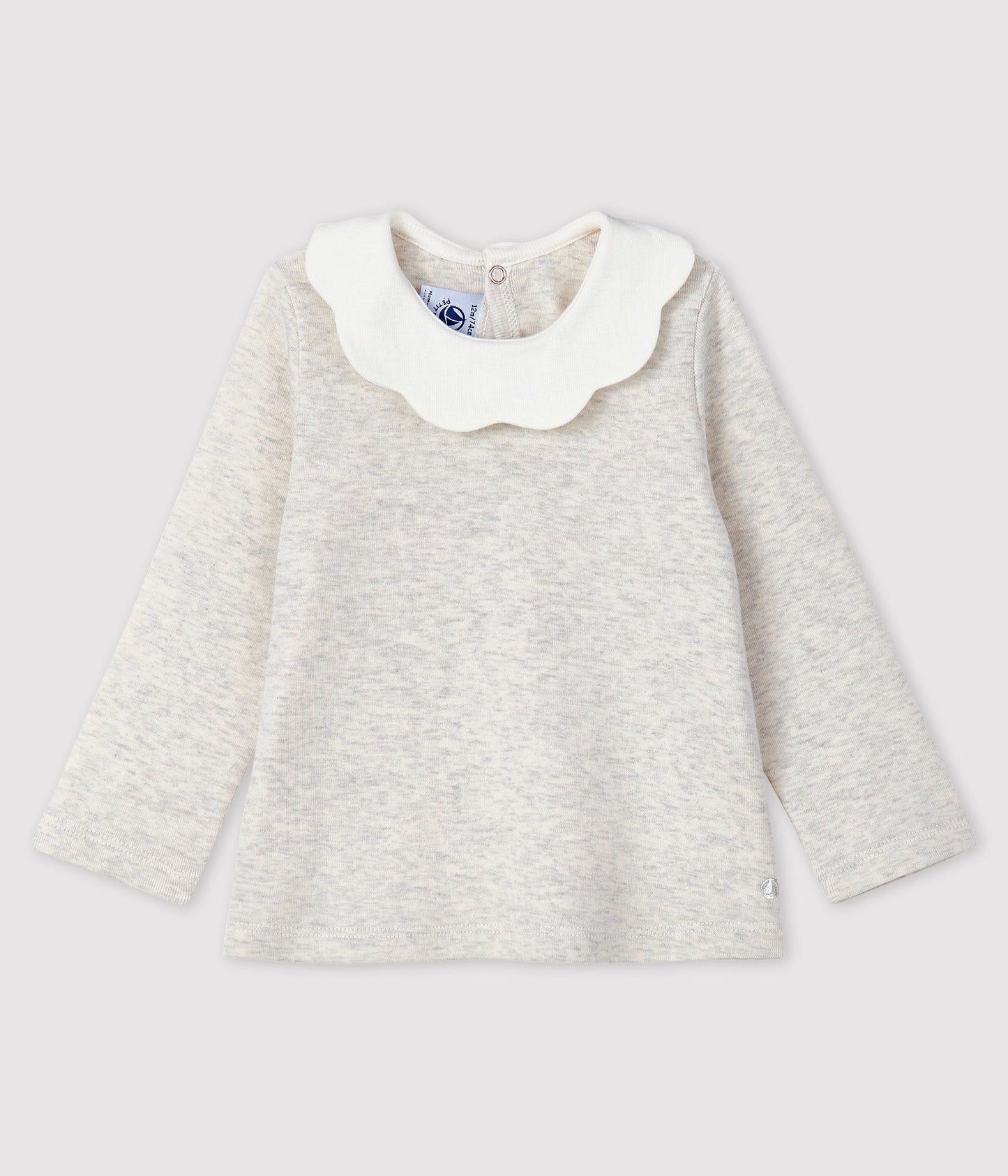 Baby Girls Light Grey Cotton T-Shirt