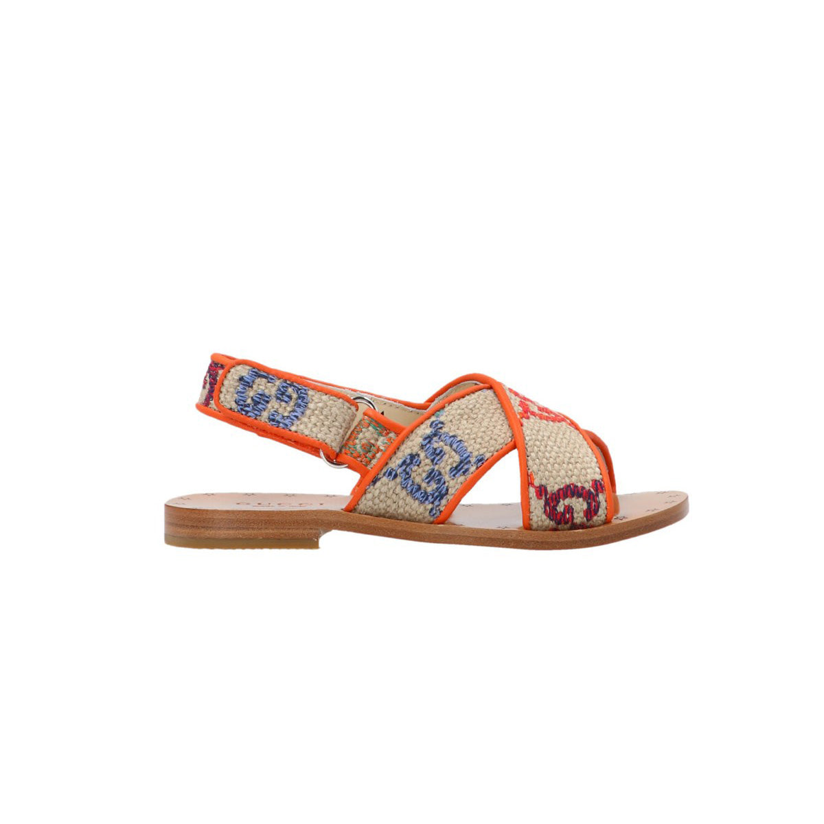 女童橙色GG Logo凉鞋