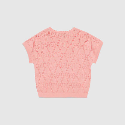 Girls Pink GG Knit Sweater