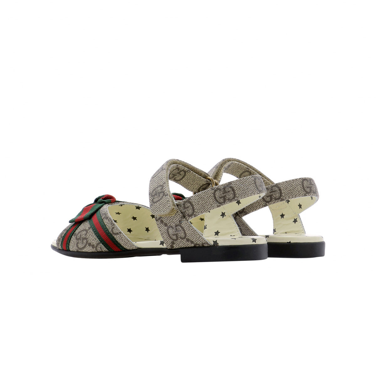 Girls Beige & Brown GG Logo Sandals