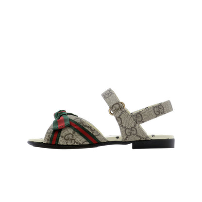 Girls Beige & Brown GG Logo Sandals
