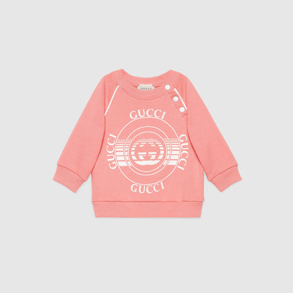 Baby Girls Pink GG Logo Cotton Sweatshirt