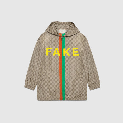 Boys Beige GG Logo Jacket
