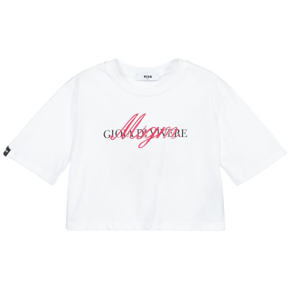 女童白色Logo T恤