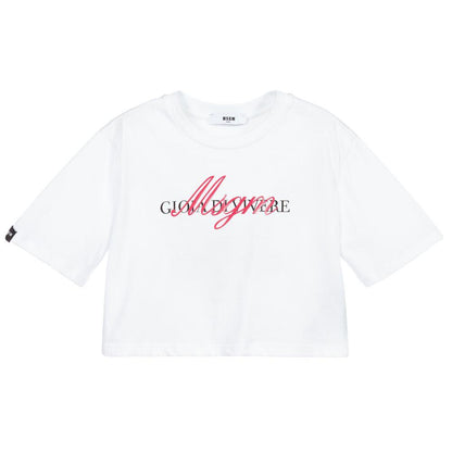 女童白色Logo T恤