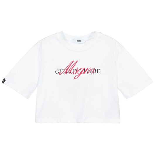 女童白色Logo T恤