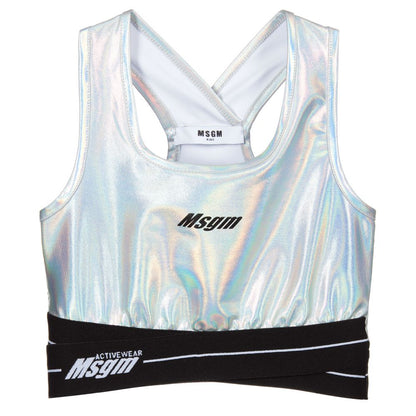 女童银色Logo上衣