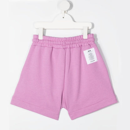 女童淡紫色Logo短裤