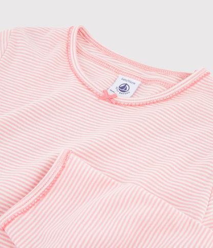Girls Pink Stripe Cotton Nightwear Set