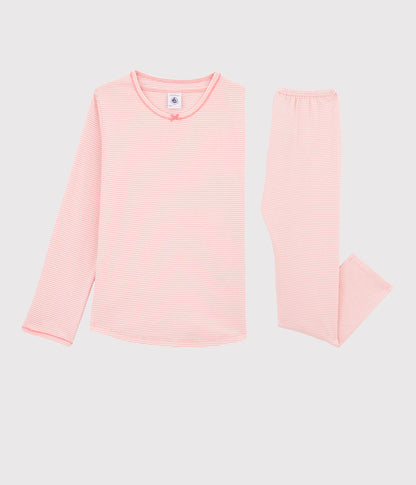 Girls Pink Stripe Cotton Nightwear Set