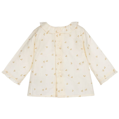 Baby Girls Beige Ruffled Collar Blouse