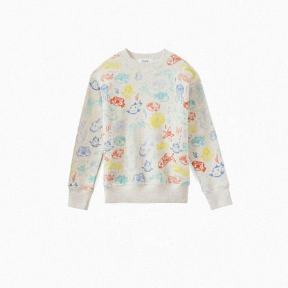 Boys White Painted Cotton Sweatshirt