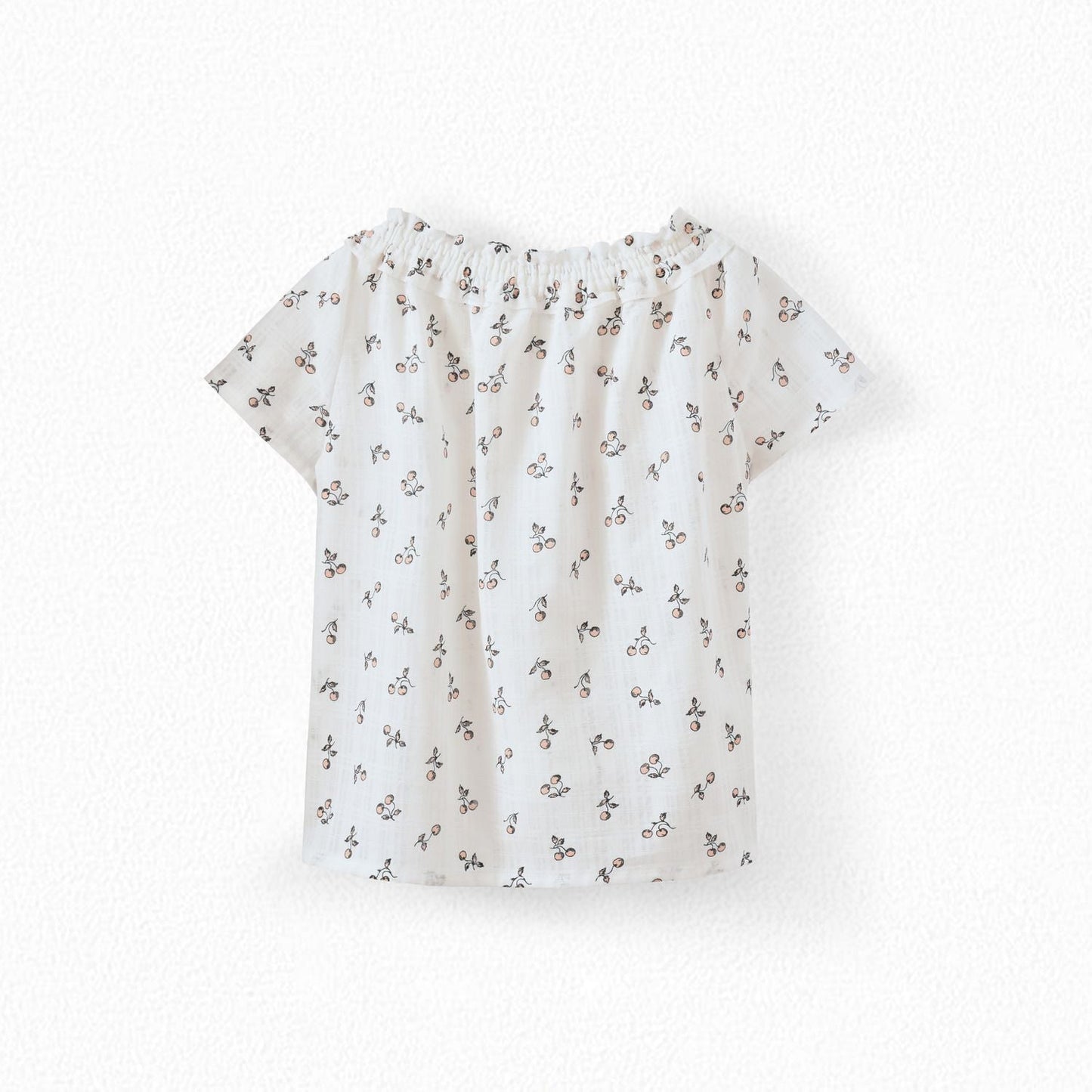 Girls Light Pink Printing Cotton Top