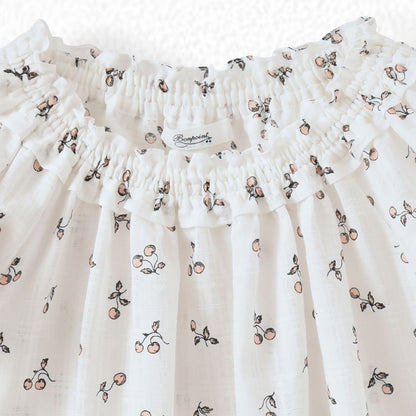 Girls Light Pink Printing Cotton Top