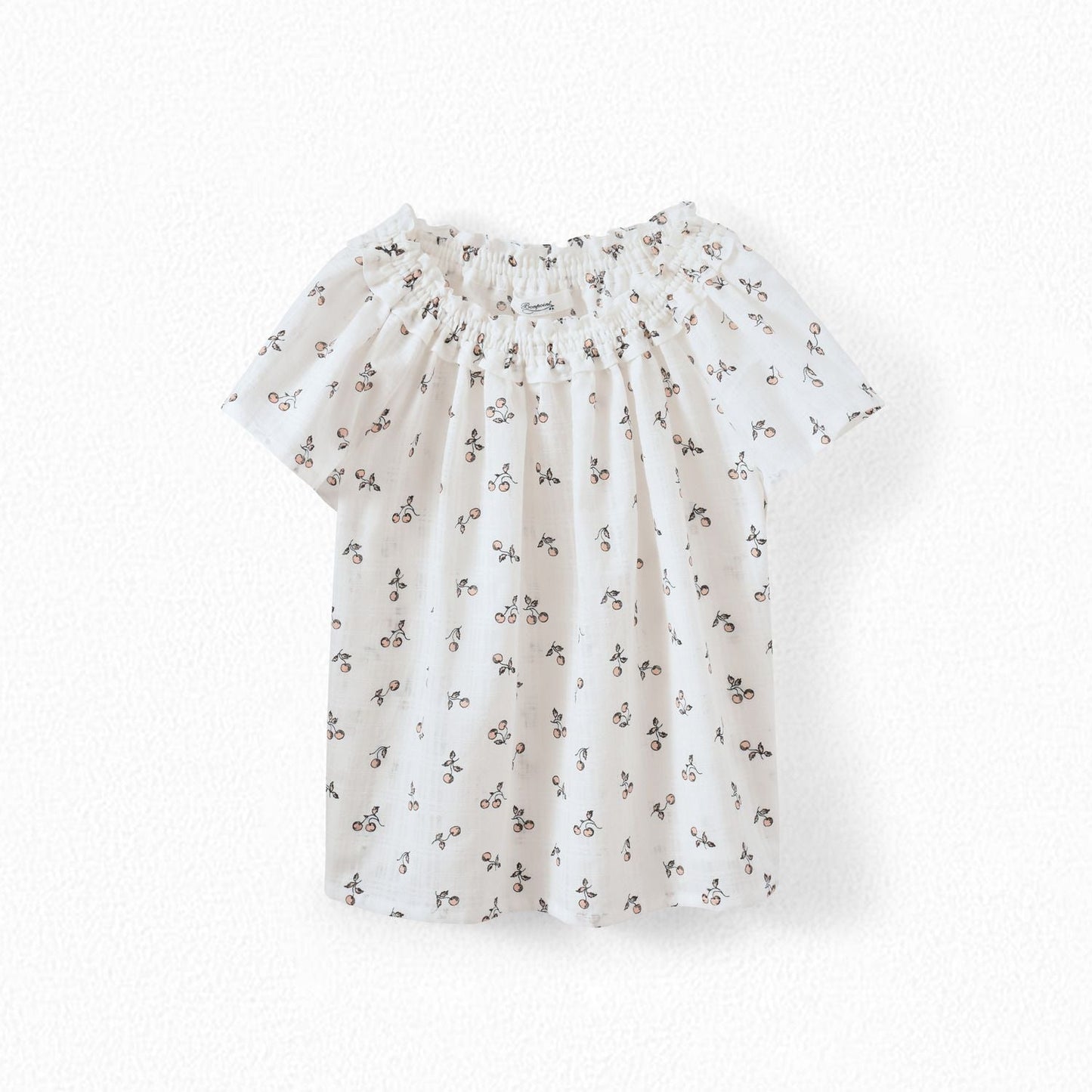 Girls Light Pink Printing Cotton Top