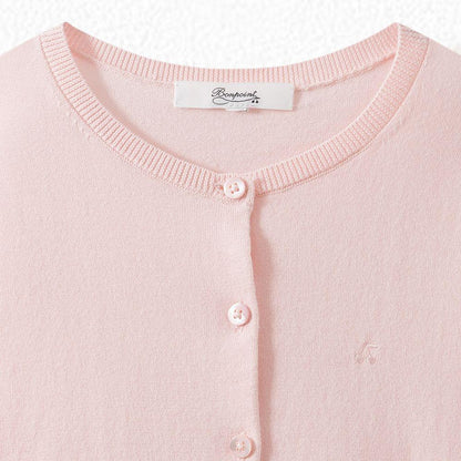 Girls Light Pink Logo Cardigan