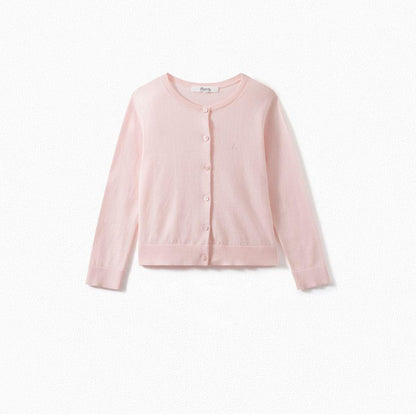 Girls Light Pink Logo Cardigan