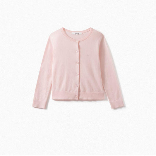 Girls Light Pink Logo Cardigan