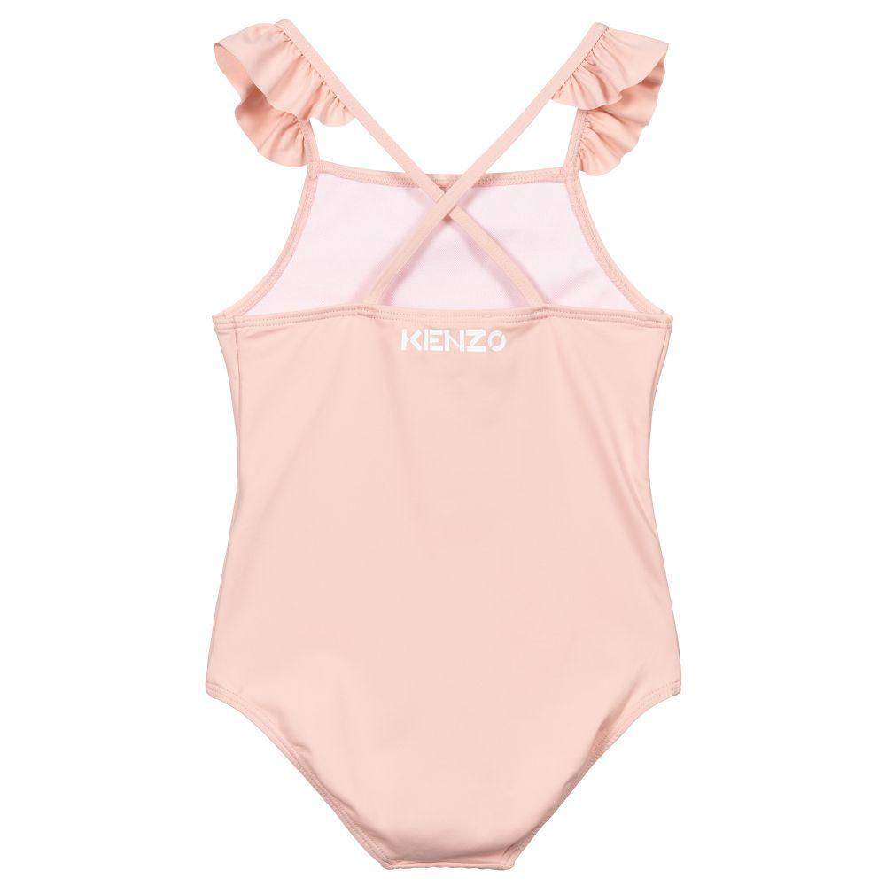 Girls Pink Logo Swimsuit