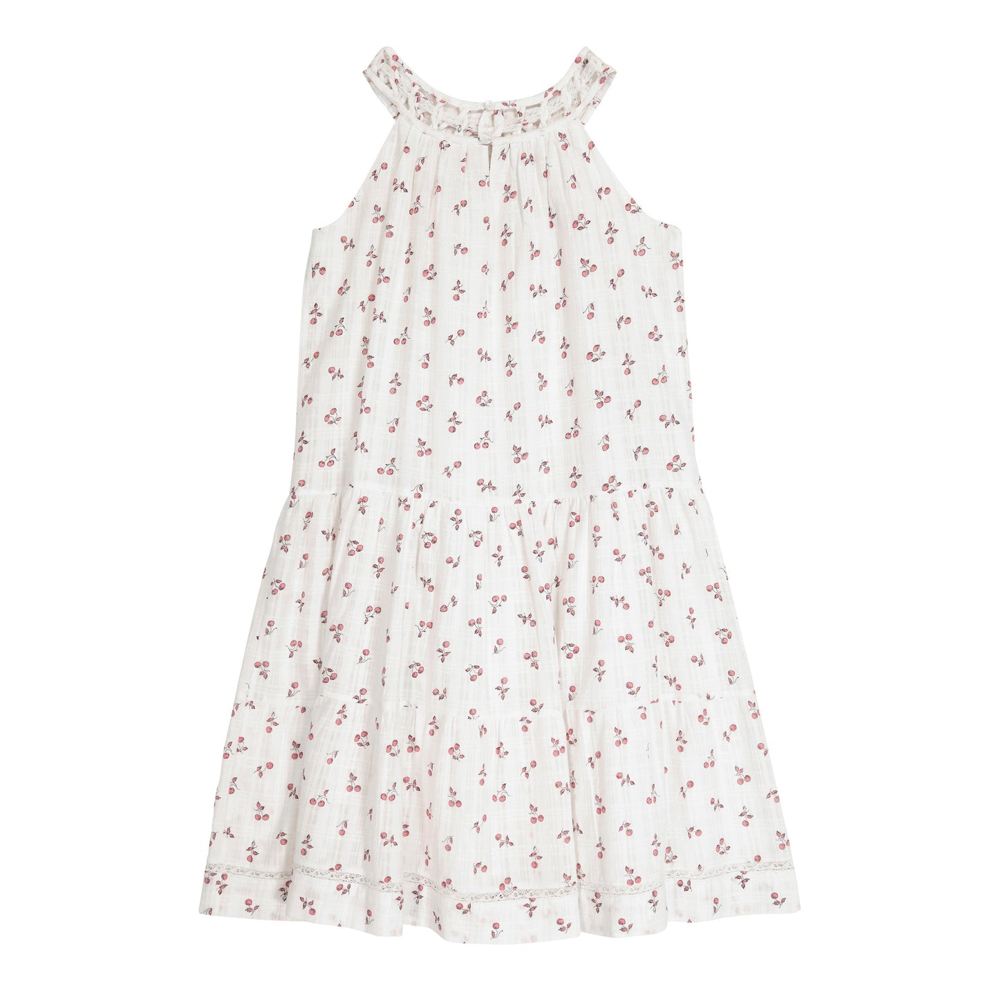 Girls Pink Printing Cotton Dress