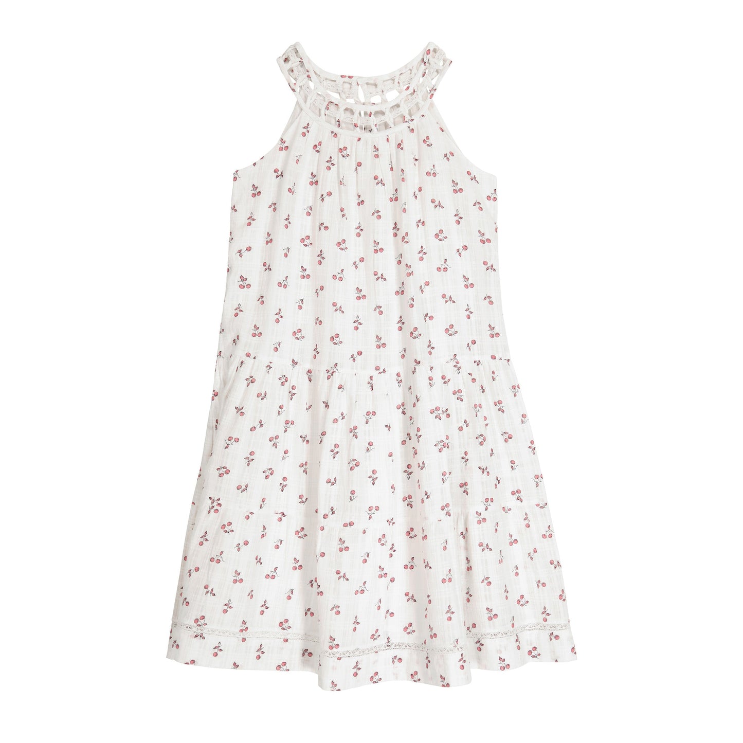 Girls Pink Printing Cotton Dress