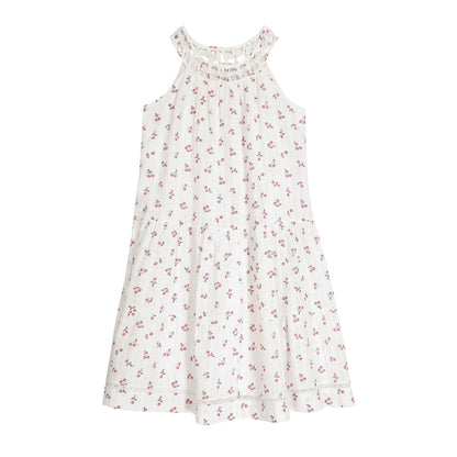 Girls Pink Printing Cotton Dress