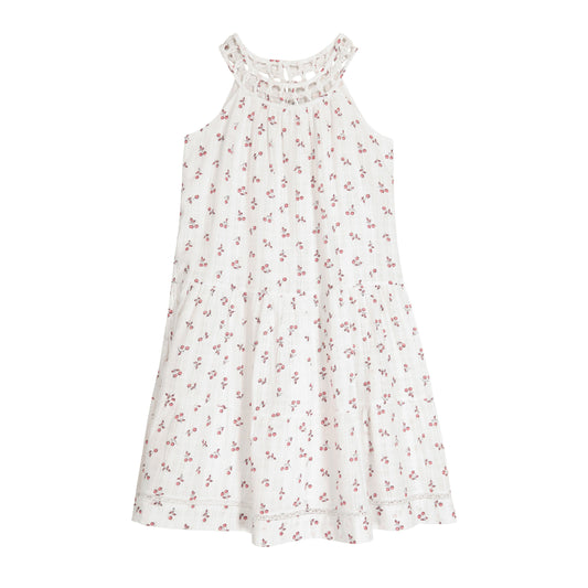 Girls Pink Printing Cotton Dress