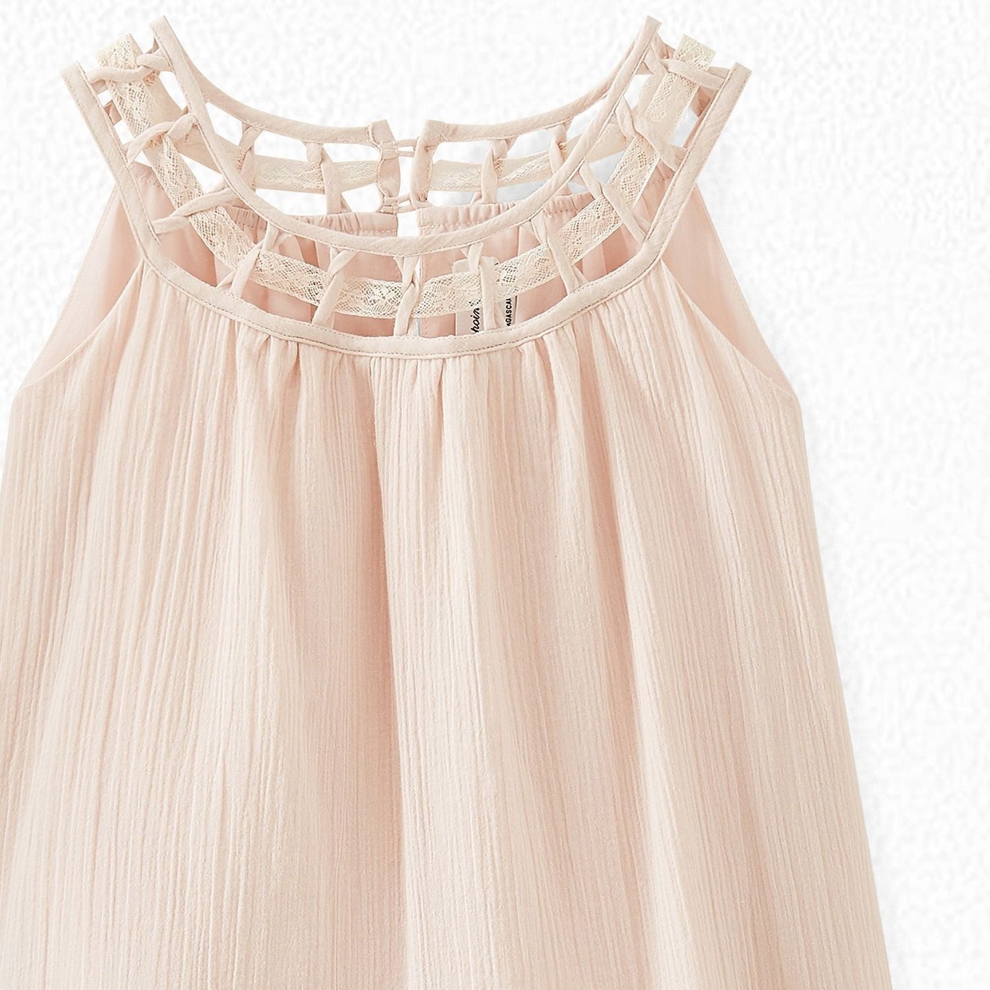 Girls Light Pink Cotton Dress