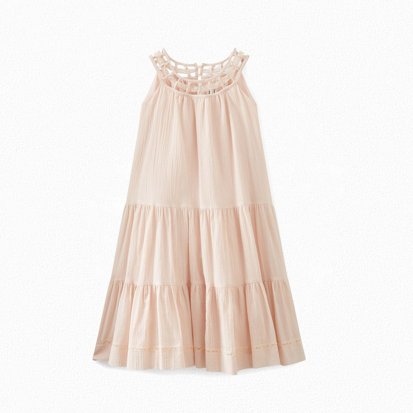 Girls Light Pink Cotton Dress