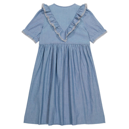 Girls Blue Cotton Dress