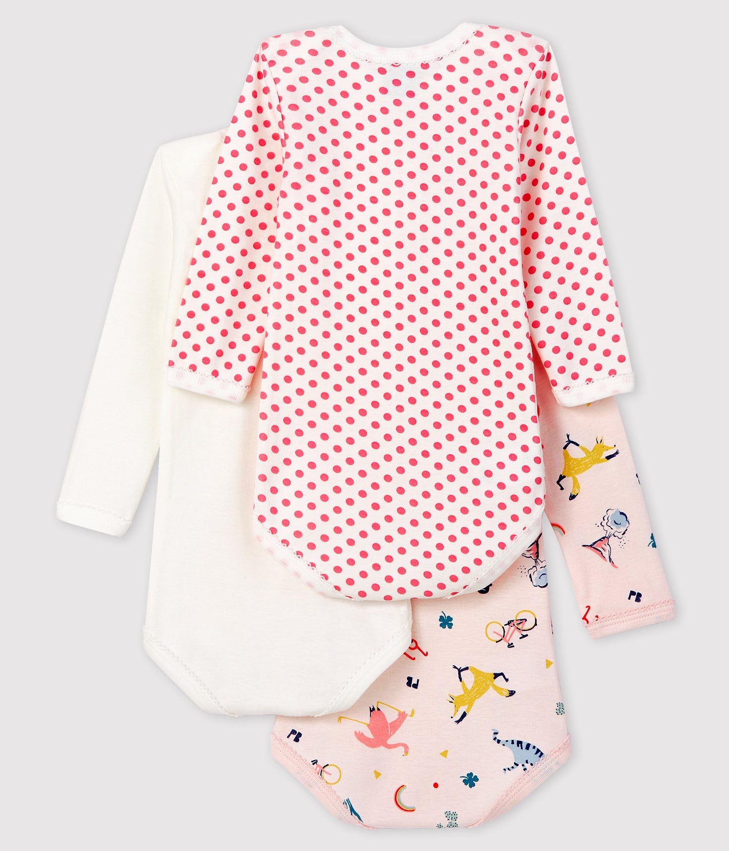 Baby Girls Multicolor Cotton Babysuit Sets (3 Pieces)