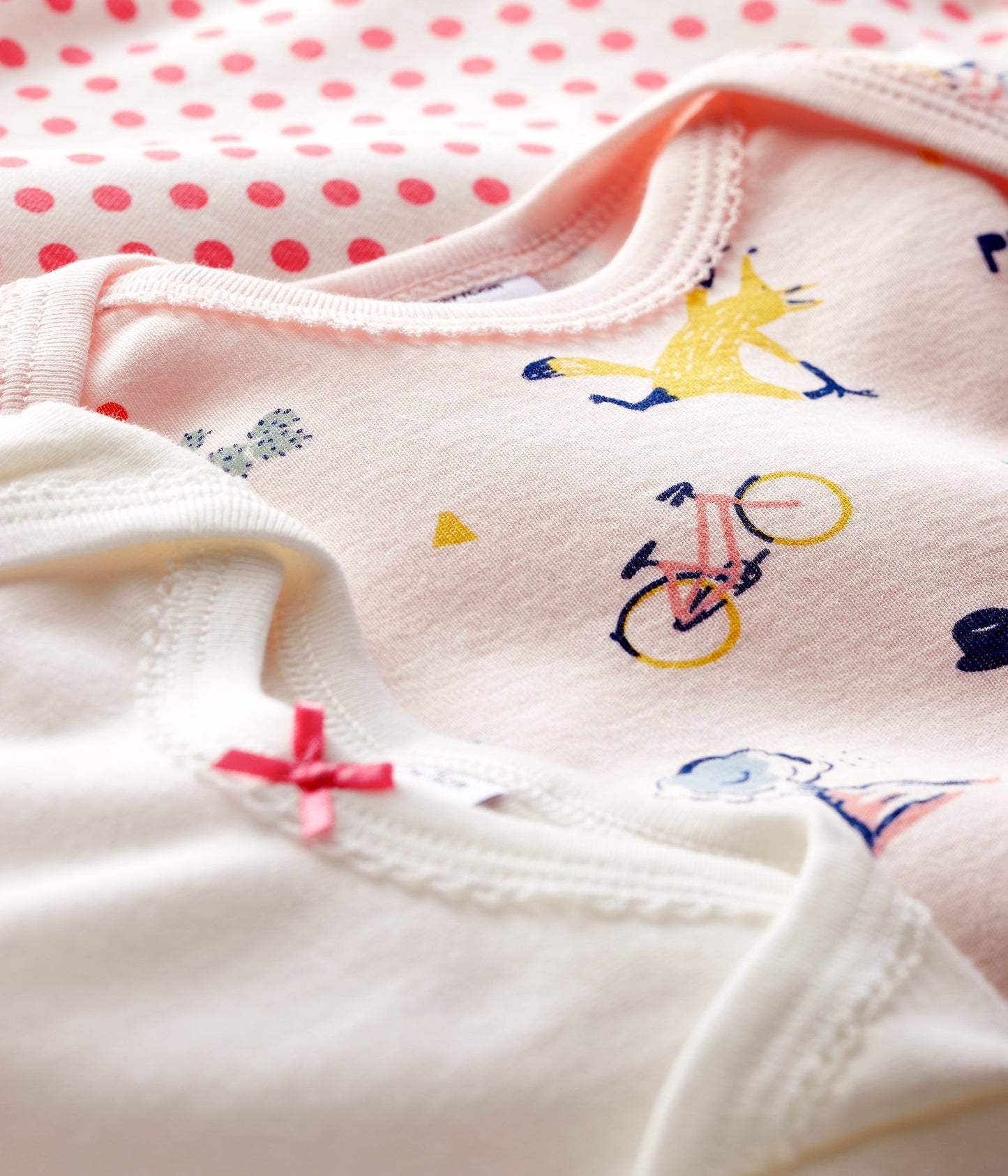 Baby Girls Multicolor Cotton Babysuit Sets (3 Pieces)