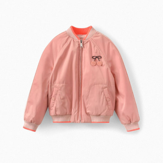 Girls Pink Cherry Logo Jacket