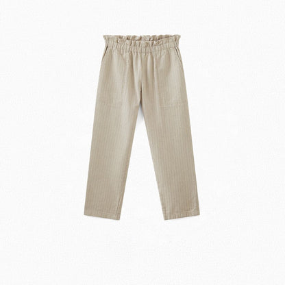 Girls Beige String Pants