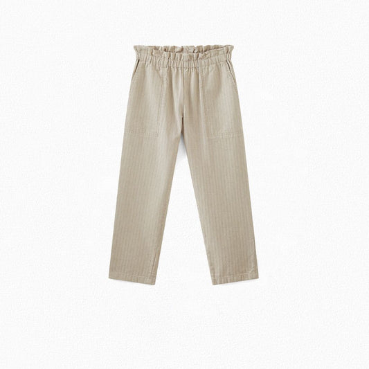 Girls Beige String Pants
