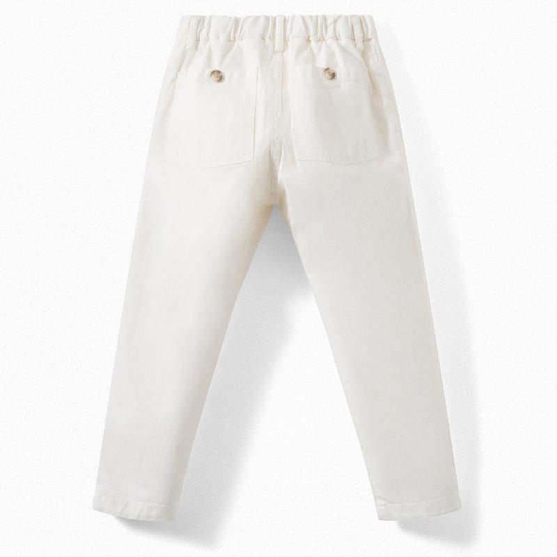 Girls White Cotton Trousers