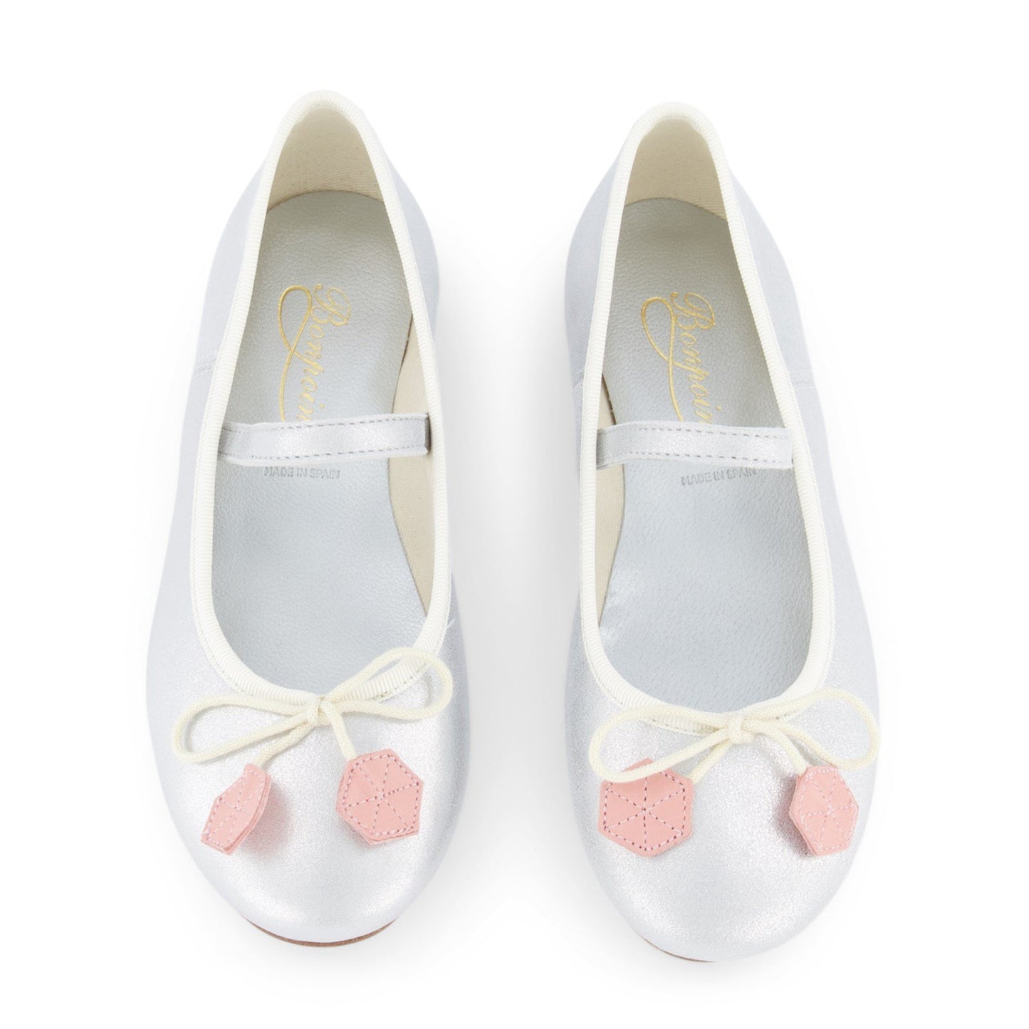 Girls Sliver Caprine Leather Shoes