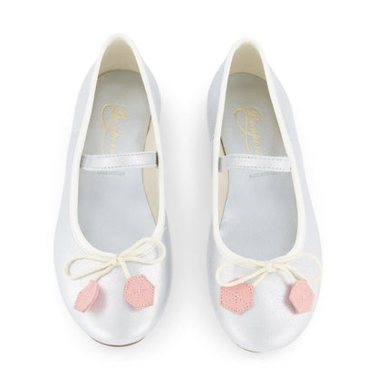 Girls Sliver Caprine Leather Shoes
